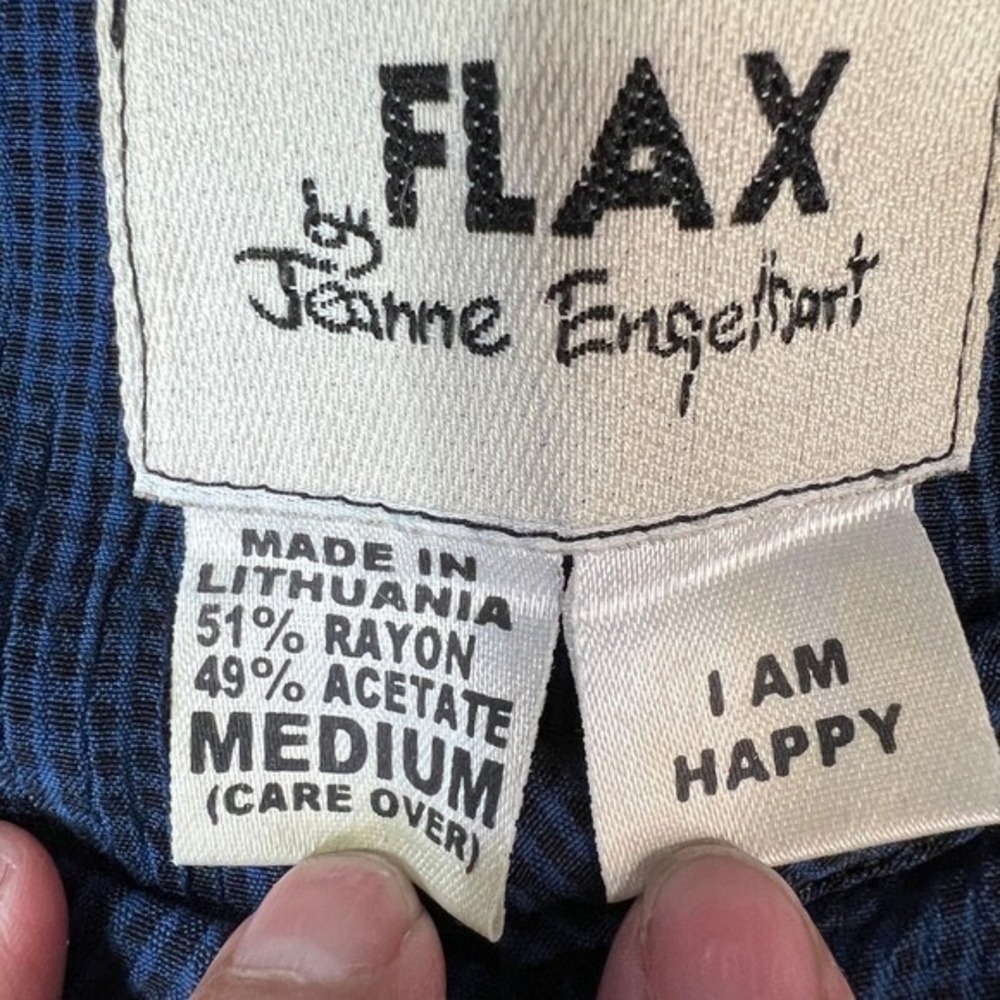FLAX Tunic Top Blouse Womens M Medium Lagenlook Loose Fit Coastal Artsy Dress - Picture 6 of 12
